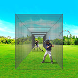VEVOR Baseball Batting Netting, Professional Softball Baseball Batting Hitting Training Net, Practice Portable Pitching Cage Net with Door & Carry Bag - Low Angle