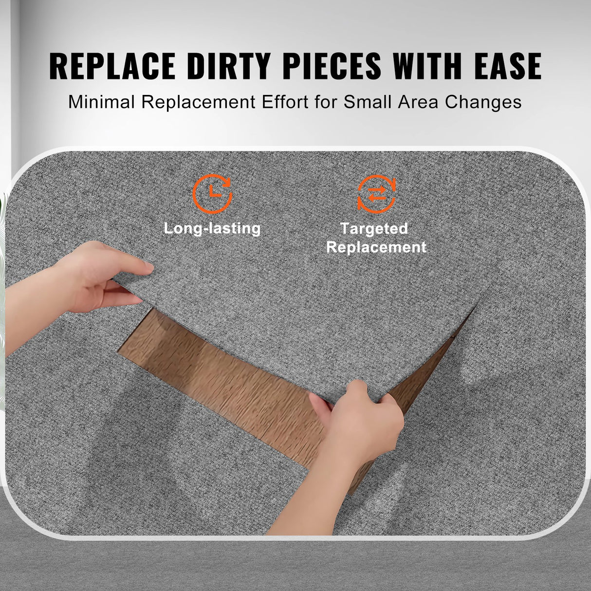 VEVOR Carpet Tiles Peel and Stick, Squares Self Adhesive Carpet Floor Tile, Soft Padded Carpet Tiles, Easy Install DIY for Bedroom Living Room Indoor