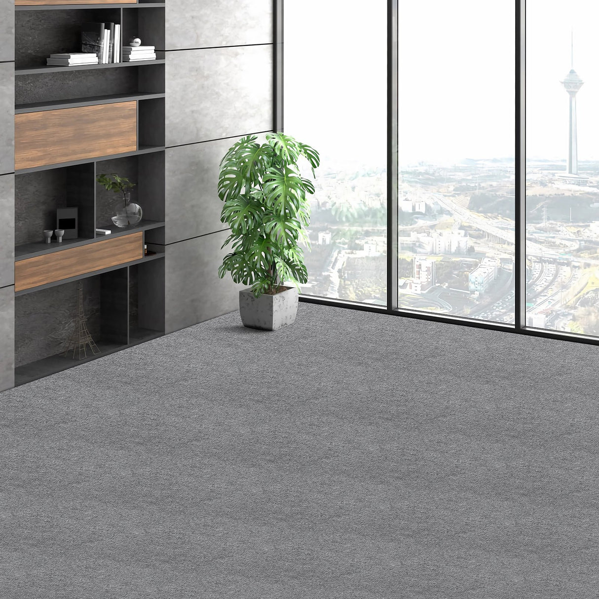 VEVOR Carpet Tiles Peel and Stick, Squares Self Adhesive Carpet Floor Tile, Soft Padded Carpet Tiles, Easy Install DIY for Bedroom Living Room Indoor