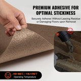 VEVOR Carpet Tiles Peel and Stick, Squares Self Adhesive Carpet Floor Tile, Soft Padded Carpet Tiles, Easy Install DIY for Bedroom Living Room Indoor Outdoor (10 Tiles, Dark Brown) - 45-Degree Angle