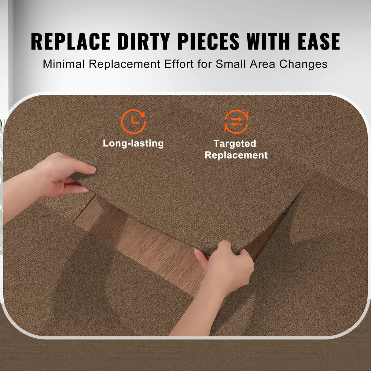VEVOR Carpet Tiles Peel and Stick, Squares Self Adhesive Carpet Floor Tile, Soft Padded Carpet Tiles, Easy Install DIY for Bedroom Living Room Indoor