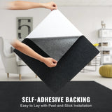 Carpet Tiles Peel and Stick, 24” x 24” Squares Self Adhesive Carpet Floor Tile, Soft Padded Carpet Tiles, Easy Install DIY for Bedroom Living Room Indoor Outdoor (15Tiles, Carbon Black)