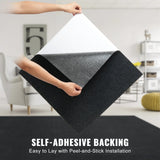 VEVOR Carpet Tiles Peel and Stick, 24” x 24” Squares Self Adhesive Carpet Floor Tile, Soft Padded Carpet Tiles, Easy Install DIY for Bedroom Living Room Indoor Outdoor (15Tiles, Carbon Black) - Top-Down View