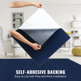 VEVOR Carpet Tiles Peel and Stick, Squares Self Adhesive Carpet Floor Tile, Soft Padded Carpet Tiles, Easy Install DIY for Bedroom Living Room Indoor Outdoor (15Tiles, Dark Blue) - Top-Down View