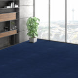 VEVOR Carpet Tiles Peel and Stick, Squares Self Adhesive Carpet Floor Tile, Soft Padded Carpet Tiles, Easy Install DIY for Bedroom Living Room Indoor Outdoor (15Tiles, Dark Blue) - Low Angle
