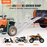 VEVOR Aluminum Ramp 1500 LBS Foldable Loading Ramps for Pickup Trucks Bed 2 PCS - Front View