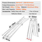 VEVOR Aluminum Ramp 1500 LBS Foldable Loading Ramps for Pickup Trucks Bed 2 PCS