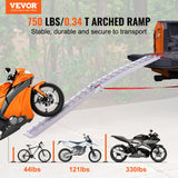 VEVOR Aluminum Ramp 750 LBS Foldable Loading Ramps for Pickup Trucks Bed 1 Piece - Front View