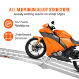 VEVOR Aluminum Ramp 750 LBS Foldable Loading Ramps for Pickup Trucks Bed 1 Piece - Rear View