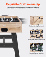 VEVOR 140 cm Foosball Soccer Game Table Standard Size Foosball Table for Home - Front View