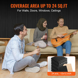 VEVOR Acoustic Foam Panels 24 Pack 12 x 12 x 2 in Adhesive for Wall Ceiling - 45-Degree Angle