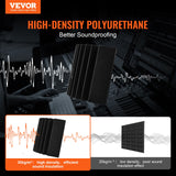 VEVOR Acoustic Foam Panels 4 Pack 16.5 x 6.3 x 12 in Adhesive for Wall Ceiling - Front View