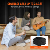 VEVOR Acoustic Foam Panels 4 Pack 16.5 x 6.3 x 12 in Adhesive for Wall Ceiling - 45-Degree Angle