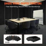 VEVOR Acoustic Foam Panels 4 Pack 16.5 x 6.3 x 12 in Adhesive for Wall Ceiling - Rear View