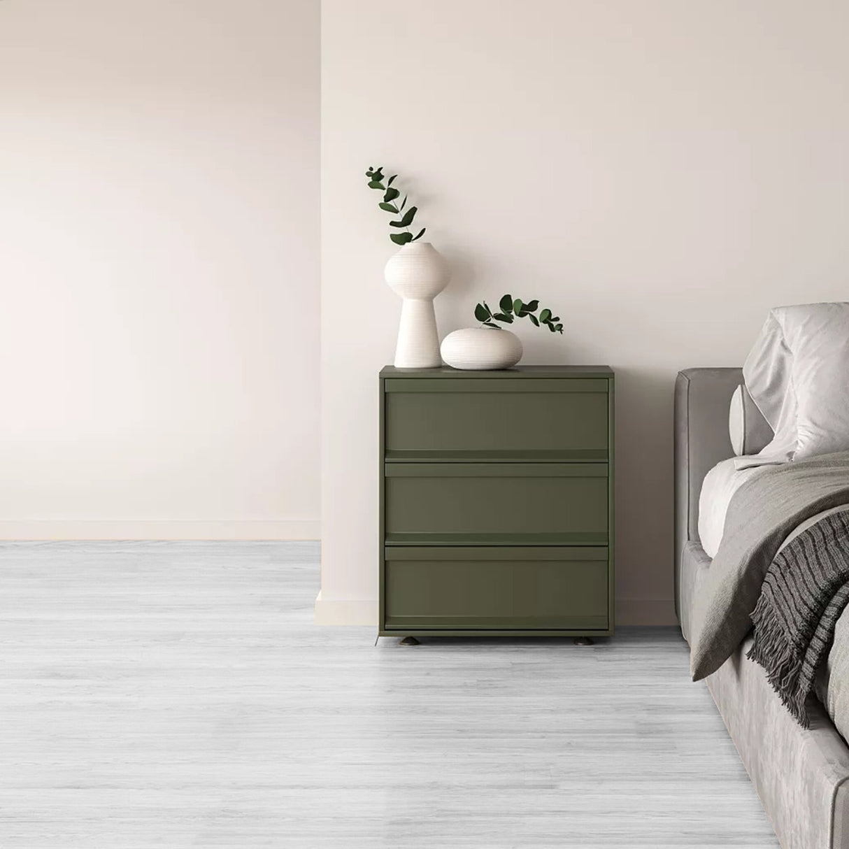 VEVOR Self Adhesive Vinyl Floor Tiles 36 x 6 inch, 36 Tiles 2.5mm Thick Peel & Stick, Light Gray Wood Grain DIY Flooring for Kitchen, Dining Room,