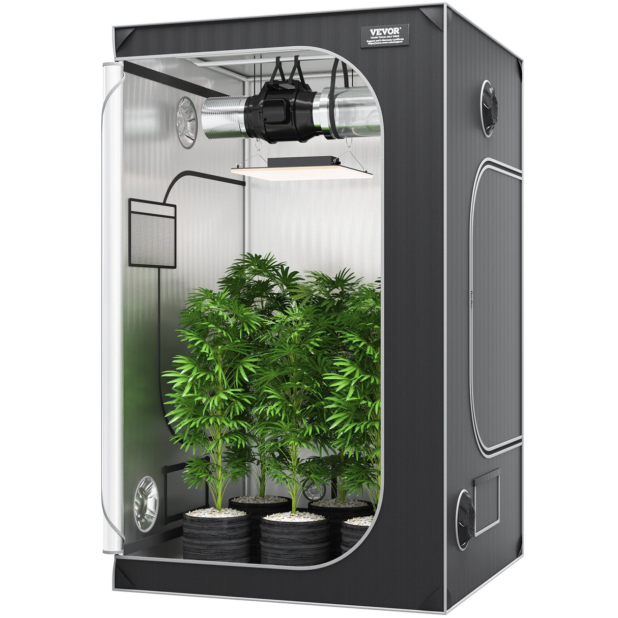 VEVOR Grow Tent 48 x 48 x 80 in Indoor Growing Tent Hydroponic Window Door Tray