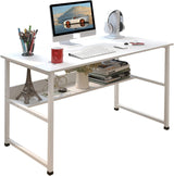 Computer Desk Table Study Table With Shelf - Black - Close-Up Angle