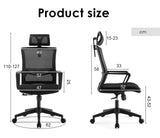 Office chair high back ergonomic swivel computer gaming chair black - Grey - 45-Degree Angle