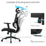 High back ergomonic mesh office chair - Side View