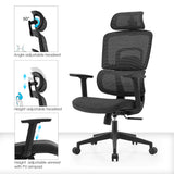 High back ergomonic mesh office chair - Top-Down View