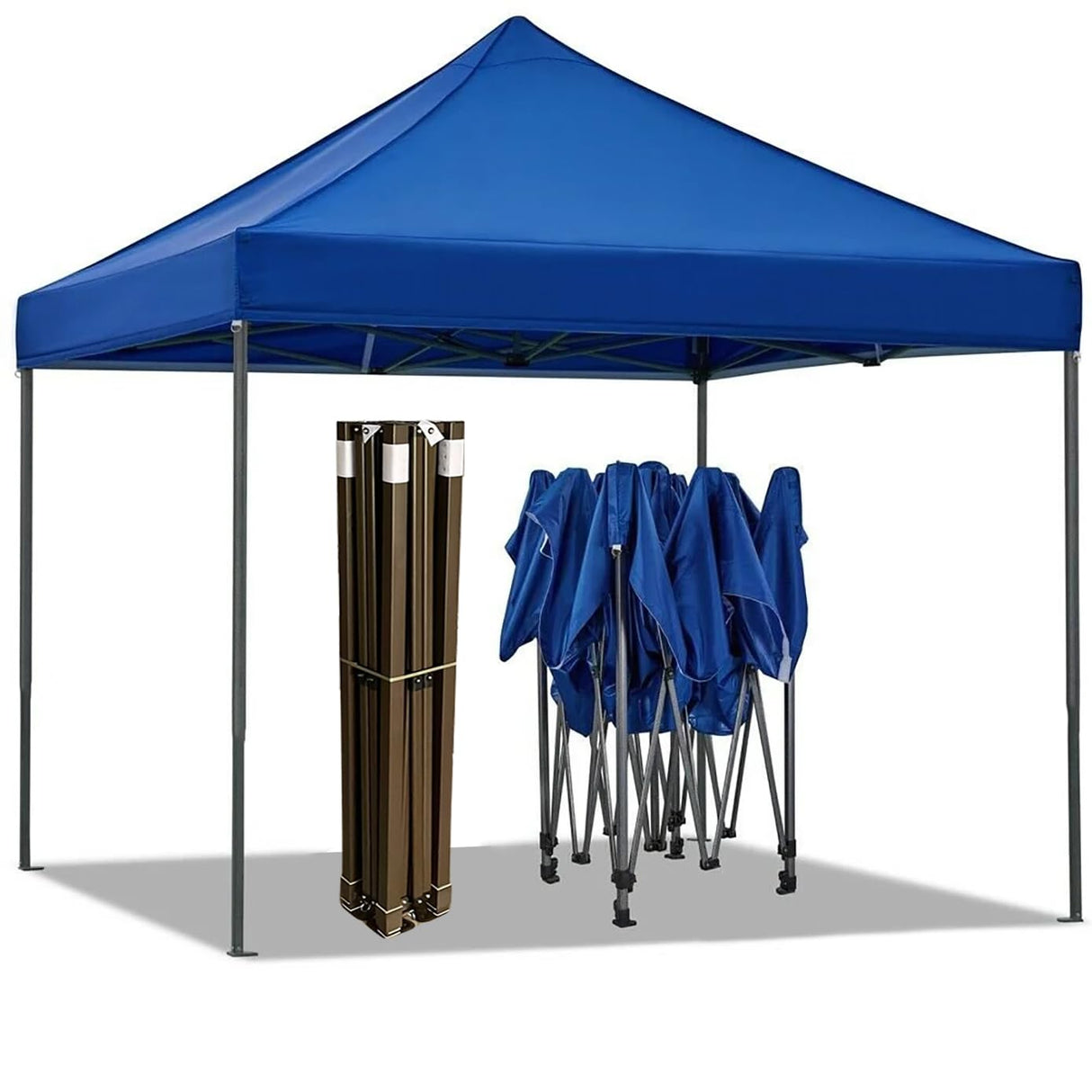 Portable Water-Resistant Gazebo 3x6 M - Blue / With Sidewalls