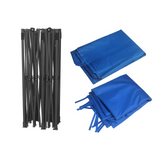 Portable Water-Resistant Gazebo 3x6 M - Blue / With Sidewalls - Front View