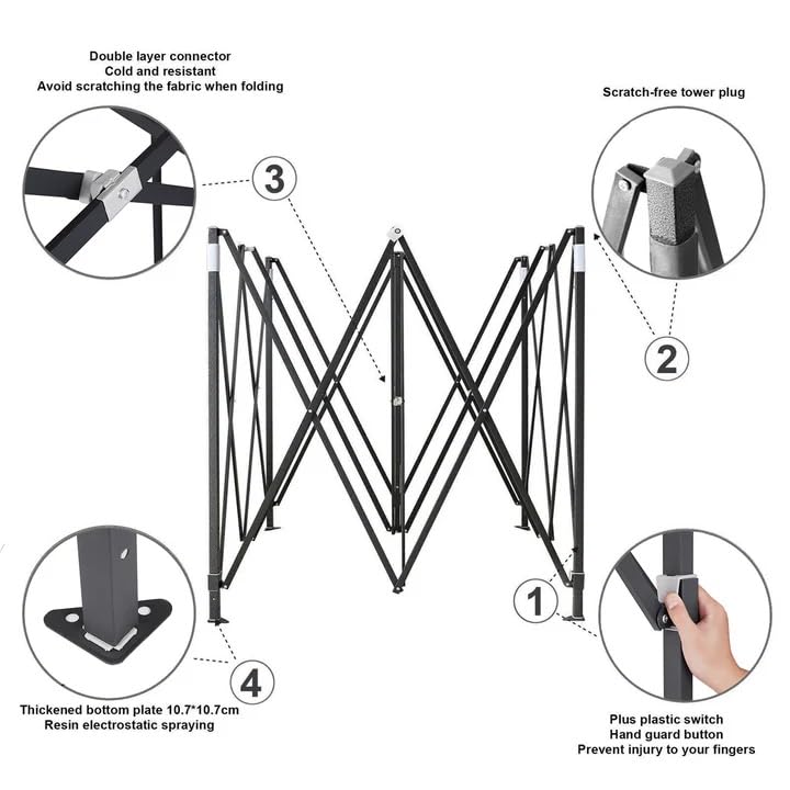 Portable Water-Resistant Gazebo 3x4.5 M - Blue / Without Sidewalls