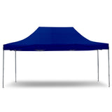 Portable Water-Resistant Gazebo 3x4.5 M - Blue / Without Sidewalls - Front View