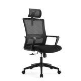 Office chair high back ergonomic swivel computer gaming chair black - Black - Rear View