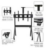 Universal TV Stand for Height Adjustable Mobile TV Cart for 55-120 Inch - Top-Down View