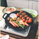 Nonstick Barbecue Grill Pan Sturdy Cast Iron Griddle - 34CM - Front View
