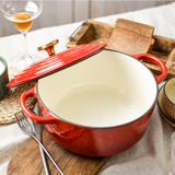 Enamel Cast Iron Pot Cast Iron Casserole/French Oven - 22 CM - Front View