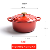 Enamel Cast Iron Pot Cast Iron Casserole/French Oven - 24 CM - Side View