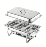 Chafing Dish Food Warmer Stove 11L 3 Compartment - Front View