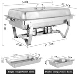 Chafing Dish Food Warmer Stove 11L 2 Compartment - Top-Down View