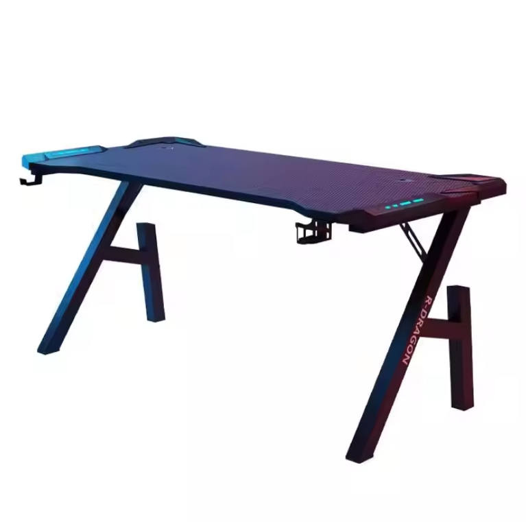 Gaming Desk with LED Lights Computer Desk K Shaped Desk - 120 x 60