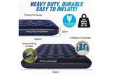 Bestway 2.03m x 1.52m x 22cm Air Mattress Queen Inflatable Air Bed Indoor/Outdoor Heavy Duty Durable Camping - Side View