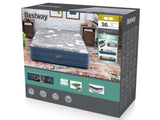 Bestway 2.03m x 1.52m x 36cm Tritech Fashion Flock comfortable inflatable Air Mattress Queen Built-in AC Pump - Front View
