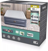 Bestway 2.03m x 1.52m x 51cm Tritech Air Inflatable Mattress Queen Built-in AC Pump - Rear View