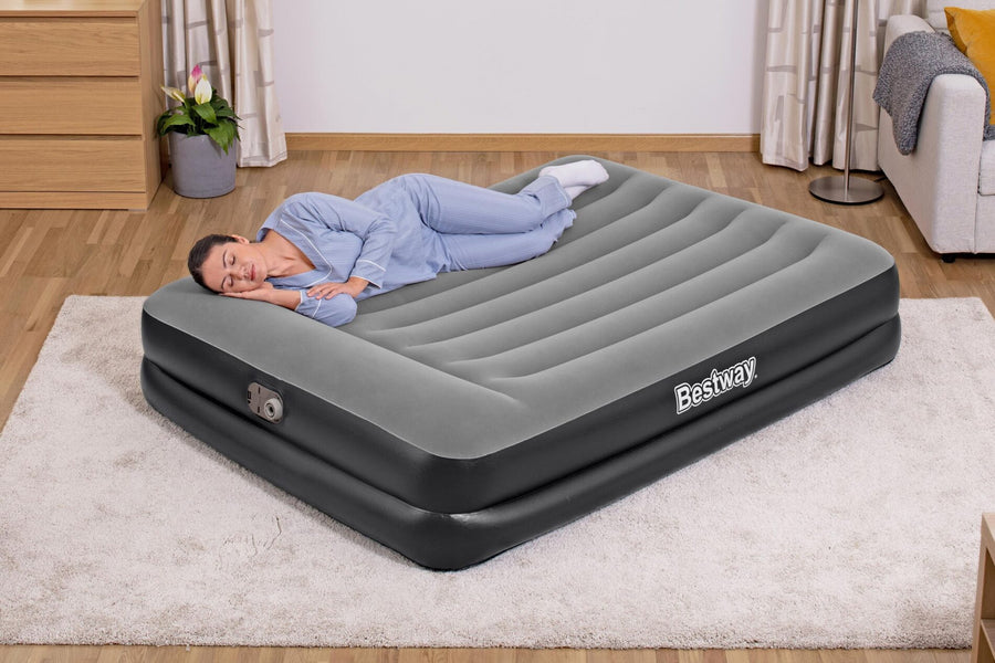 Bestway 2.03m x 1.52m x 46cm Tritech Air Mattress Queen Built-in AC pump