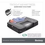 Bestway 2.03m x 1.52m x 46cm Tritech Air Mattress Queen Built-in AC pump - Close-Up Angle