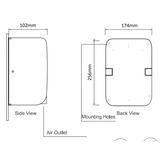 COMPACT Hand Dryer 700W & 1000W- ABS White - Front View