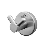 Double Robe Hook - Concealed Fix Brushed Finish - Front View
