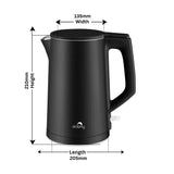 1.0L Black Stainless Steel Kettle - Front View