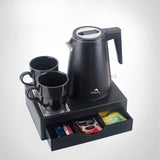 0.8L Stainless Steel Kettle - Black
(Double Layer) - Side View