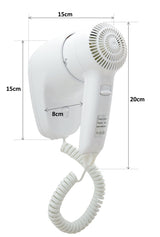 Wall Mount Hair Dryer 1200W - White - Side View