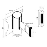 Wall Mounted Retractable Queue Barrier Belt - Front View