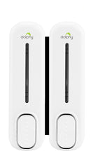 CLASSIC Dual Soap/Shampoo Dispenser 300ml -White - Front View