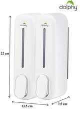 CLASSIC Dual Soap/Shampoo Dispenser 300ml -White - Side View