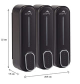 Manual Soap Dispenser 300ml (Pack of 3) - Black - Side View